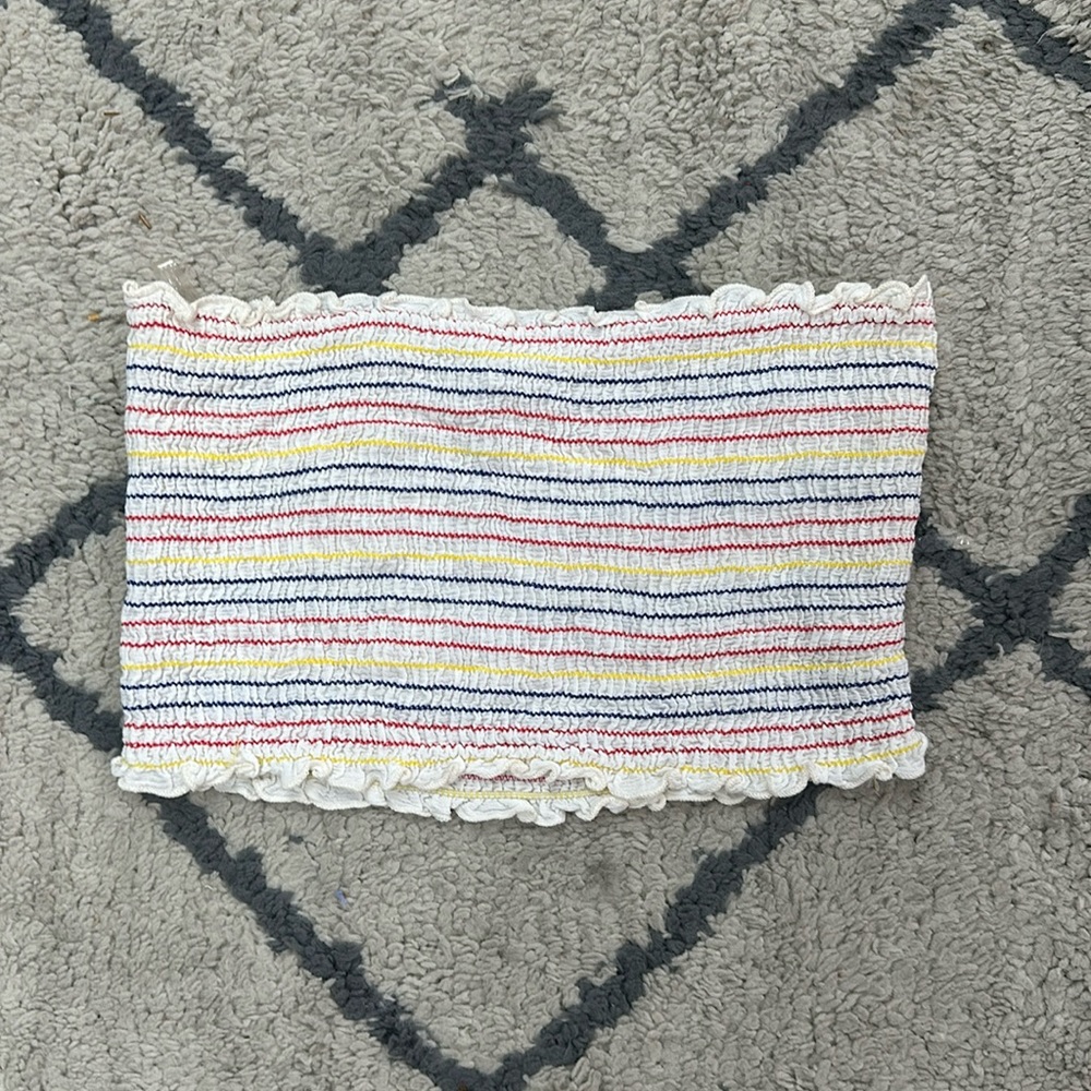 the impeccable pig - White/Multicolor Tube Top - Excellent condition